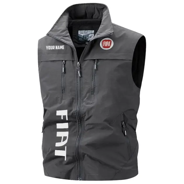 Fiat Exclusive Logo Performance Multi-Pocket Sleeveless Vest OUFAV2100819FTZ - Fiat Vest