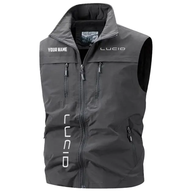 Lucid Exclusive Logo Performance Multi-Pocket Sleeveless Vest OUFAV2100819LUCZ - Lucid Vest
