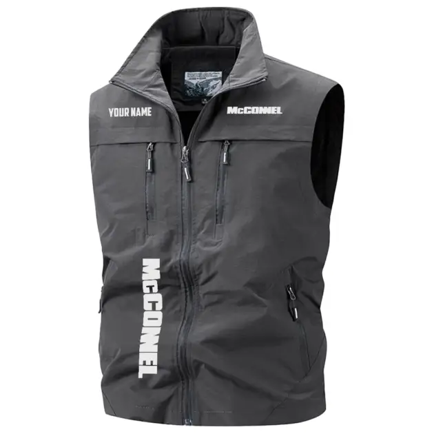 McConnel Exclusive Logo Performance Multi-Pocket Sleeveless Vest OUFAV2100819MEZ - McConnel Vest