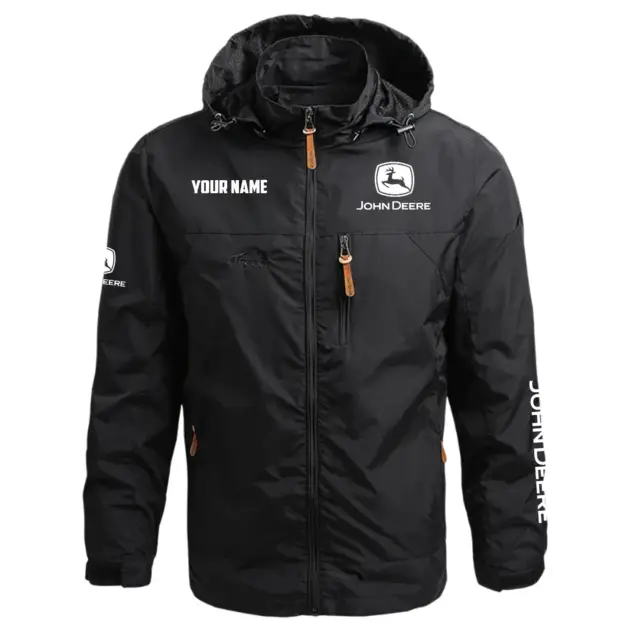 John Deere Exclusive Logo Performance Waterproof Outdoor Jacket Detachable Hood OUFAWOJC0819JDZ - John Deere Jacket