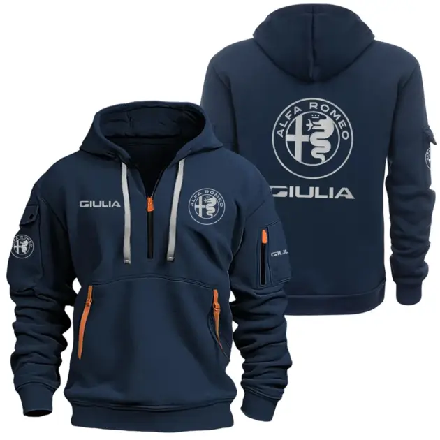 Alfa Romeo Giulia Half Zipper Hoodie SNOVHHZ25AFGIU - Alfa Romeo Giulia Hoodie