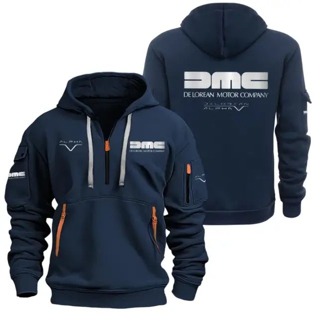 DeLorean Alpha5 Half Zipper Hoodie SNOVHHZ25DLAL5 - DeLorean Alpha5 Hoodie