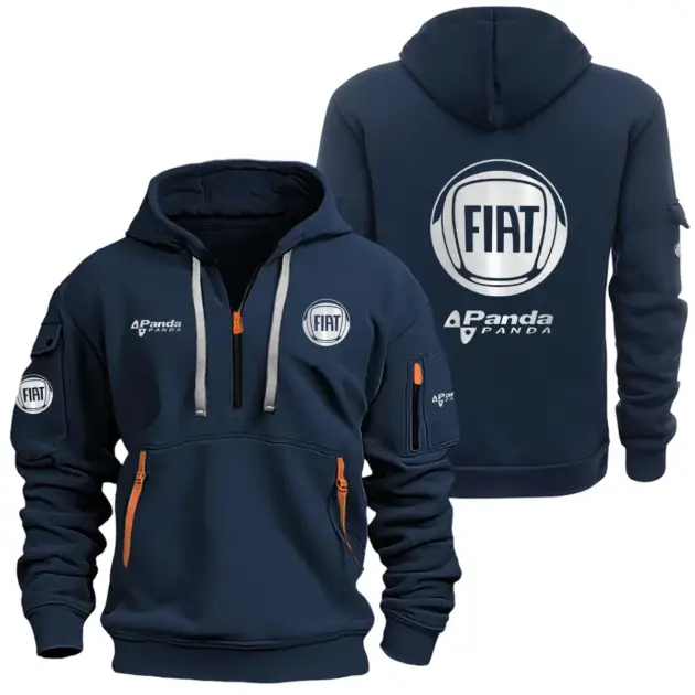 Fiat Panda Half Zipper Hoodie SNOVHHZ25FTPAN - Fiat Panda Hoodie