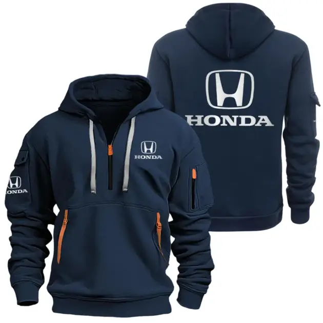 Honda Exclusive Logo Performance Half Zipper Hoodie SNOVHHZ25H1ZZ - Honda Hoodie