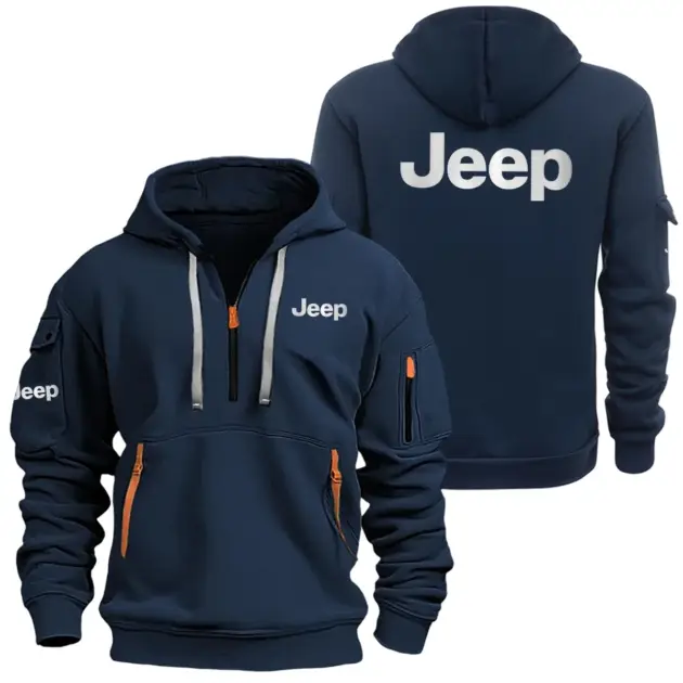 Jeep Exclusive Logo Performance Half Zipper Hoodie SNOVHHZ25JEZZ - Jeep Hoodie