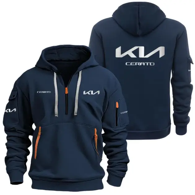 Kia Cerato Half Zipper Hoodie SNOVHHZ25KIACER - Kia Cerato Hoodie