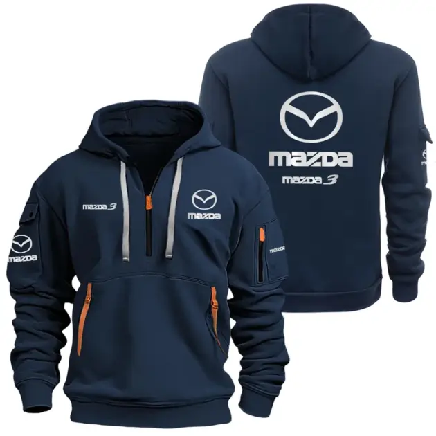 Mazda3 Half Zipper Hoodie SNOVHHZ25MZDMA3 - Mazda3 Hoodie