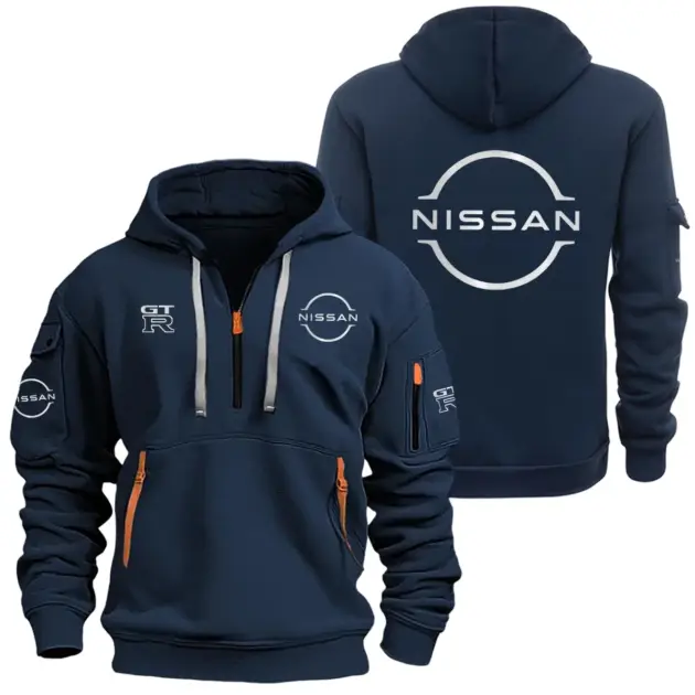 Nissan GT-R Half Zipper Hoodie SNOVHHZ25NIGTR - Nissan GT-R Hoodie