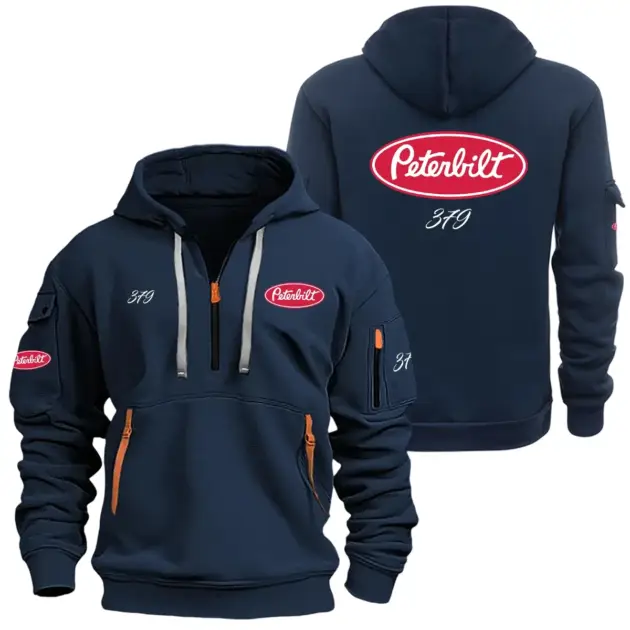 Peterbilt 379 Half Zipper Hoodie SNOVHHZ25PT379 - Peterbilt 379 Hoodie