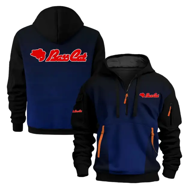 Bass Cat Exclusive Logo Performance Half Zipper Hoodie TTFSHHZ3D081902BCZ - Bass Cat Hoodie