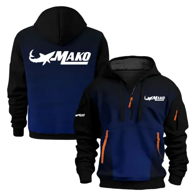 Mako Exclusive Logo Performance Half Zipper Hoodie TTFSHHZ3D081902MAZ - Mako Hoodie