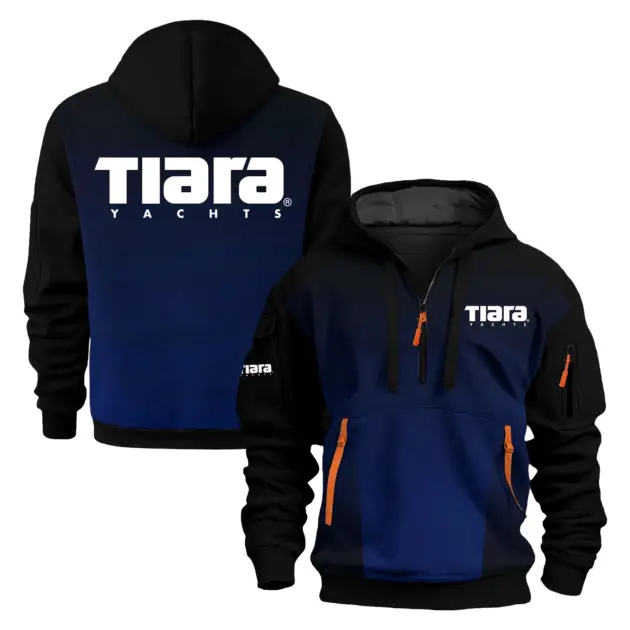 Tiara Yachts Exclusive Logo Performance Half Zipper Hoodie TTFSHHZ3D081902TYZ - Tiara Yachts Hoodie