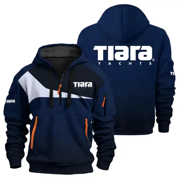 Tiara Yachts Exclusive Logo Performance Half Zipper Hoodie TTFSHHZ3D081903TYZ - Tiara Yachts Hoodie