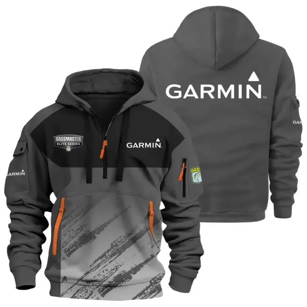 Garmin Bassmaster Elite Half Zipper Hoodie TTFSHHZ3D081904BEGZ - Garmin Bassmaster Elite Hoodie