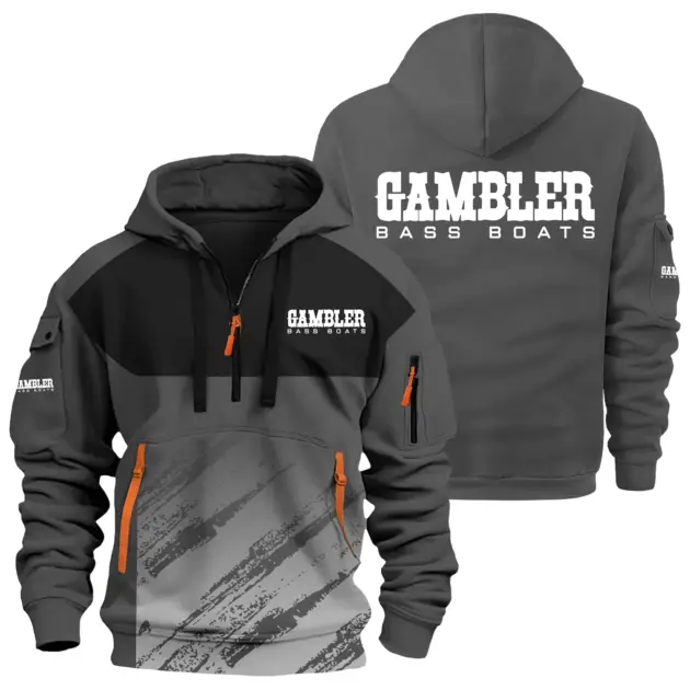 Gambler Exclusive Logo Performance Half Zipper Hoodie TTFSHHZ3D081904GBZ - Gambler Hoodie