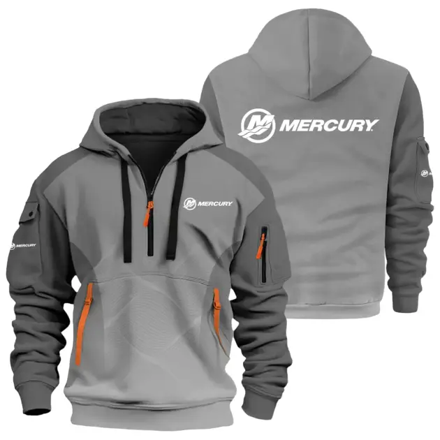 Mercury Exclusive Logo Performance Half Zipper Hoodie TTFSHHZ3D081905MZ - Mercury Hoodie