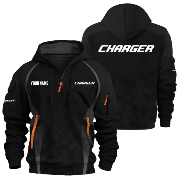 Charger Exclusive Logo Performance Logo Hoodie Half Zipper TTFSHHZ3D081913CGZ - Charger Hoodie