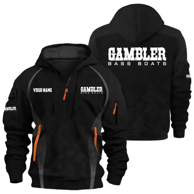 Gambler Exclusive Logo Performance Logo Hoodie Half Zipper TTFSHHZ3D081913GBZ - Gambler Hoodie