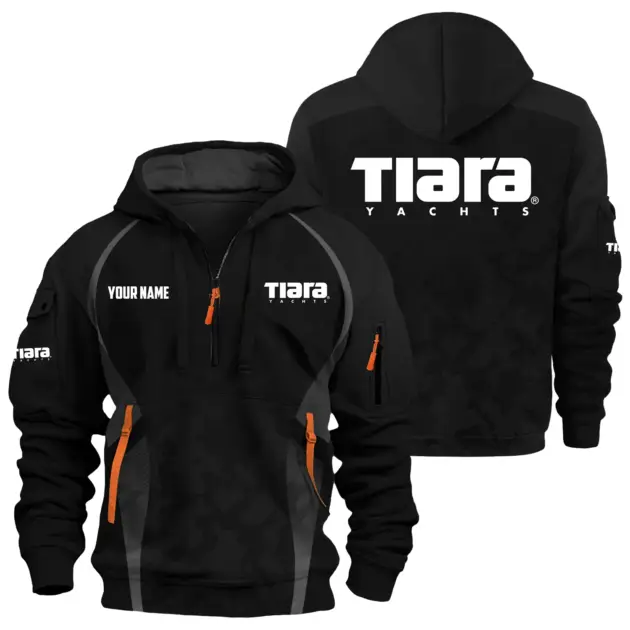 Tiara Yachts Exclusive Logo Performance Logo Hoodie Half Zipper TTFSHHZ3D081913TYZ - Tiara Yachts Hoodie