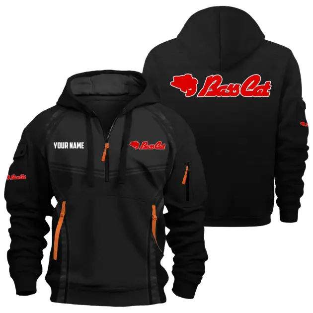 Bass Cat Exclusive Logo Performance Logo Hoodie Half Zipper TTFSHHZ3D081914BCZ - Bass Cat Hoodie