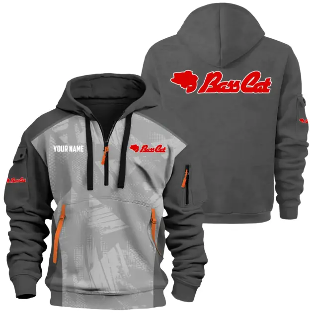 Bass Cat Exclusive Logo Performance Logo Hoodie Half Zipper TTFSHHZ3D0819A10BCZ - Bass Cat Hoodie