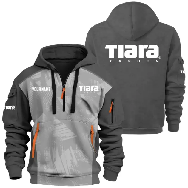 Tiara Yachts Exclusive Logo Performance Logo Hoodie Half Zipper TTFSHHZ3D0819A10TYZ - Tiara Yachts Hoodie