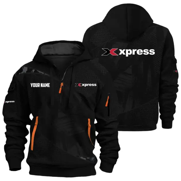 Xpress Exclusive Logo Performance Logo Hoodie Half Zipper TTFSHHZ3D0819A12XBZ - Xpress Hoodie