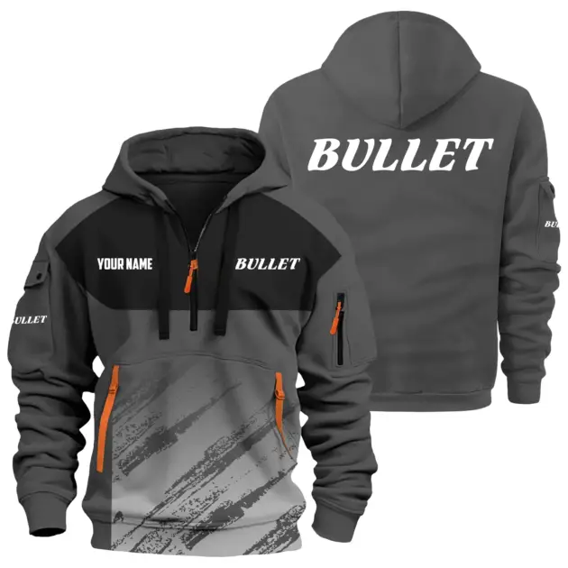 Bullet Exclusive Logo Performance Logo Hoodie Half Zipper TTFSHHZ3D0819C04BUZ - Bullet Hoodie