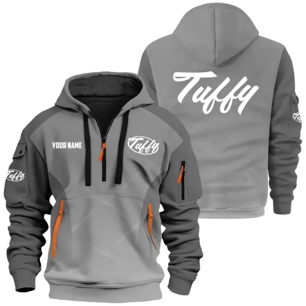 Tuffy Exclusive Logo Performance Logo Hoodie Half Zipper TTFSHHZ3D0819C05TUZ - Tuffy Hoodie