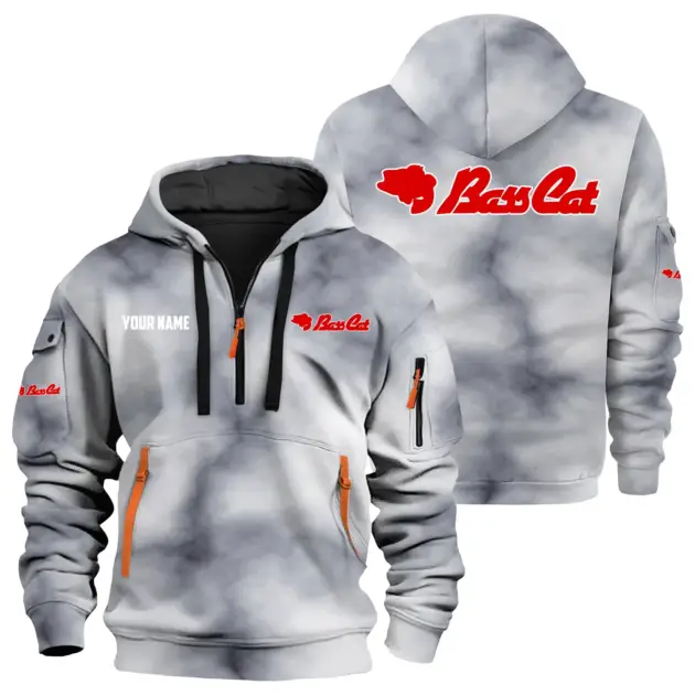 Bass Cat Exclusive Logo Performance Logo Hoodie Half Zipper TTFSHHZ3D0819C06BCZ - Bass Cat Hoodie