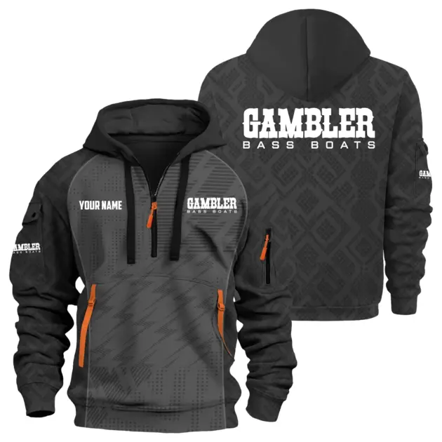 Gambler Exclusive Logo Performance Logo Hoodie Half Zipper TTFSHHZ3D0819C08GBZ - Gambler Hoodie