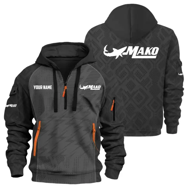 Mako Exclusive Logo Performance Logo Hoodie Half Zipper TTFSHHZ3D0819C08MAZ - Mako Hoodie