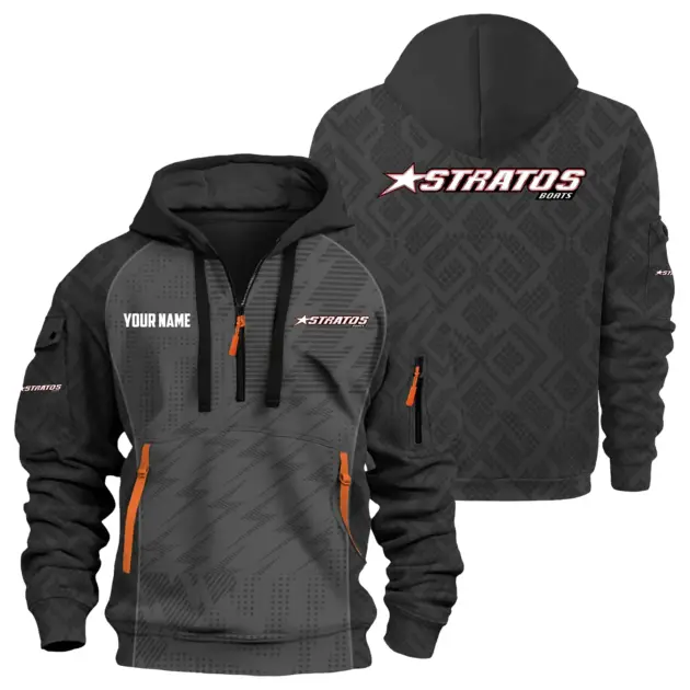 Stratos Exclusive Logo Performance Logo Hoodie Half Zipper TTFSHHZ3D0819C08SAZ - Stratos Hoodie
