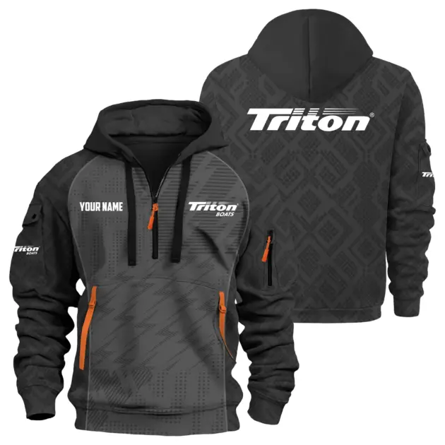Triton Exclusive Logo Performance Logo Hoodie Half Zipper TTFSHHZ3D0819C08TBZ - Triton Hoodie