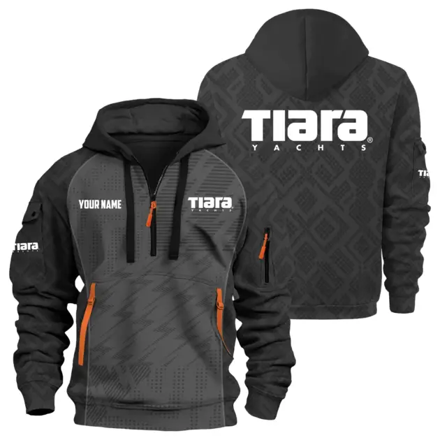 Tiara Yachts Exclusive Logo Performance Logo Hoodie Half Zipper TTFSHHZ3D0819C08TYZ - Tiara Yachts Hoodie