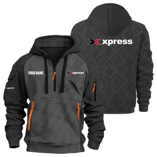 Xpress Exclusive Logo Performance Logo Hoodie Half Zipper TTFSHHZ3D0819C08XBZ - Xpress Hoodie