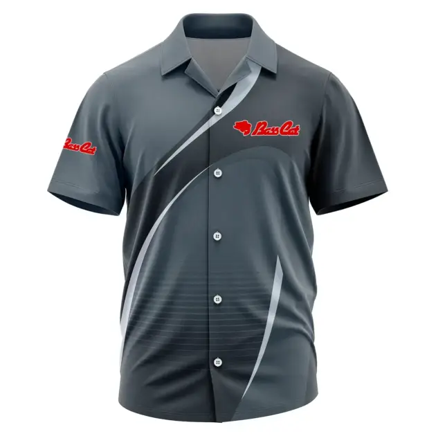 Bass Cat Exclusive Logo Performance Short Sleeve Camp Collar Shirt TTFSHWSCS001BCZ - Bass Cat Camp Collar Shirt