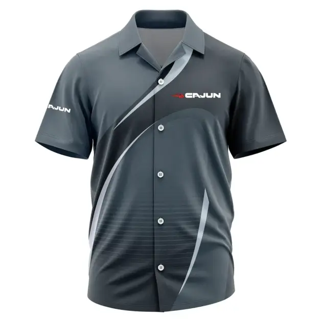 Cajun Exclusive Logo Performance Short Sleeve Camp Collar Shirt TTFSHWSCS001CJZ - Cajun Camp Collar Shirt