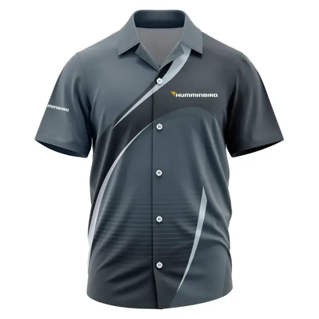 Humminbird Exclusive Logo Performance Short Sleeve Camp Collar Shirt TTFSHWSCS001HUZ - Humminbird Camp Collar Shirt
