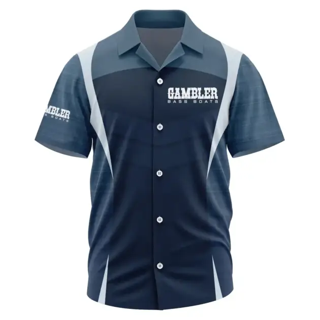 Gambler Exclusive Logo Performance Short Sleeve Camp Collar Shirt TTFSHWSCS1903003GBZ - Gambler Shirt