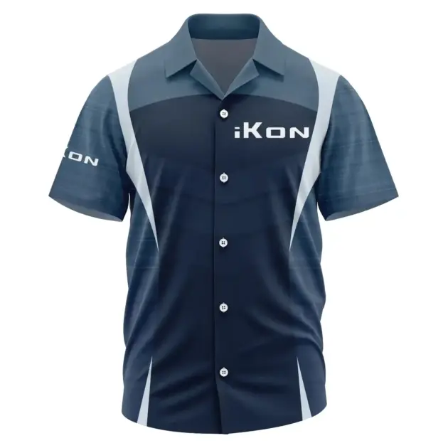 iKon Exclusive Logo Performance Short Sleeve Camp Collar Shirt TTFSHWSCS1903003IBZ - iKon Shirt