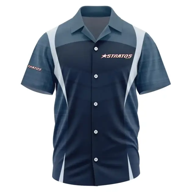 Stratos Exclusive Logo Performance Short Sleeve Camp Collar Shirt TTFSHWSCS1903003SAZ - Stratos Shirt
