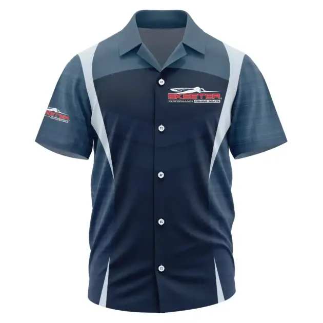Skeeter Exclusive Logo Performance Short Sleeve Camp Collar Shirt TTFSHWSCS1903003STZ - Skeeter Shirt