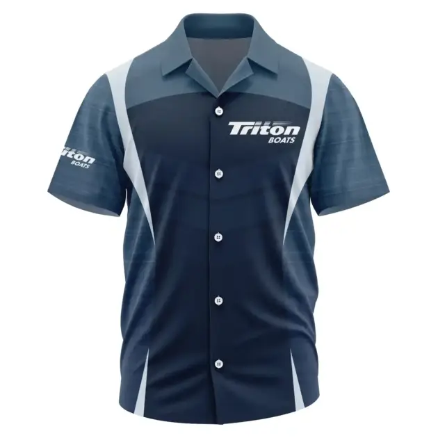 Triton Exclusive Logo Performance Short Sleeve Camp Collar Shirt TTFSHWSCS1903003TBZ - Triton Shirt