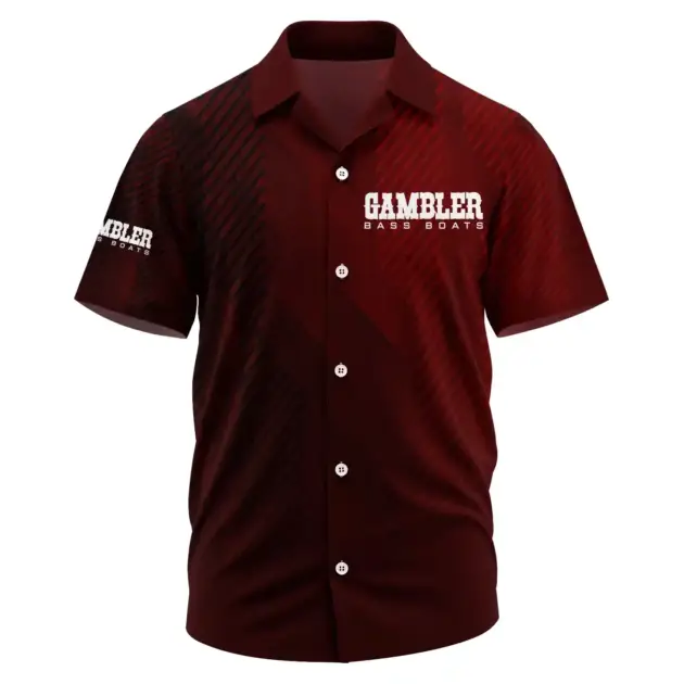 Gambler Exclusive Logo Performance Short Sleeve Camp Collar Shirt TTFSHWSCS1903006GBZ - Gambler Shirt