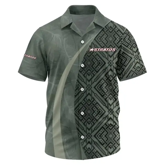 Stratos Exclusive Logo Performance Short Sleeve Camp Collar Shirt TTFSHWSCS1903012SAZ - Stratos Shirt