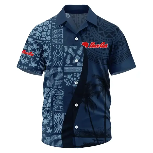 Bass Cat Exclusive Logo Performance Short Sleeve Camp Collar Shirt TTFSHWSCS1903013BCZ - Bass Cat Shirt