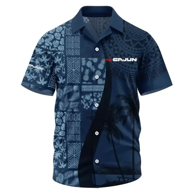 Cajun Exclusive Logo Performance Short Sleeve Camp Collar Shirt TTFSHWSCS1903013CJZ - Cajun Shirt