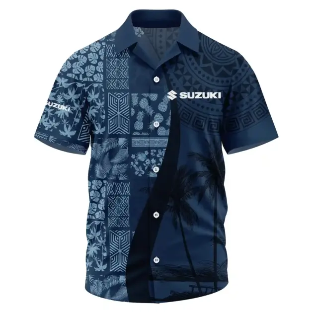 Suzuki Exclusive Logo Performance Short Sleeve Camp Collar Shirt TTFSHWSCS1903013SUZ - Suzuki Shirt