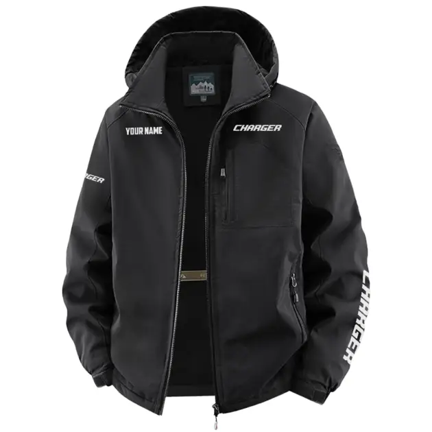 Charger Exclusive Logo Performance Fleece Windbreaker Jacket Detachable Hood TTFSV202C0819CGZ - Charger Jacket